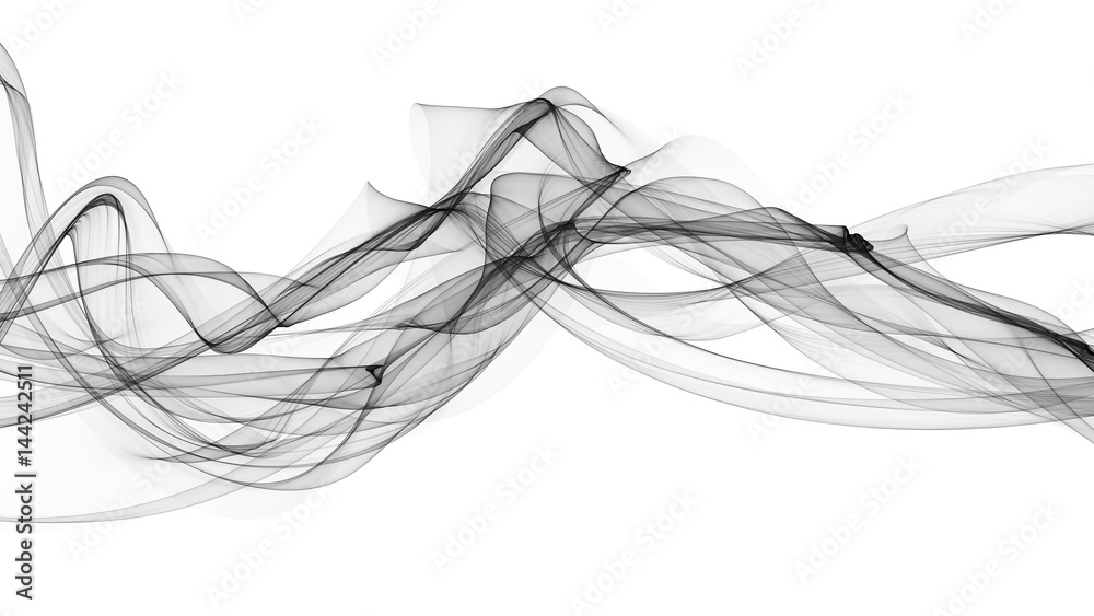 Black 3d rendered waves look like smoke Black 3d rendered waves look like smoke