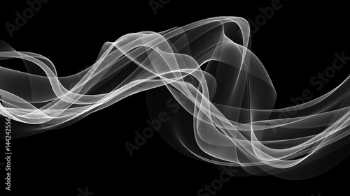 White 3d rendered waves look like smoke