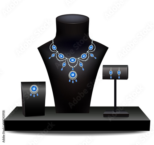 Set of jewelry on dummies