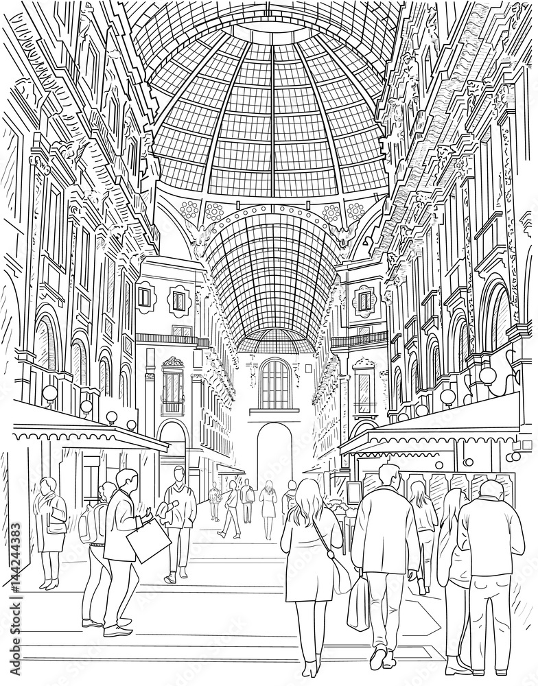 Sketch of the shopping gallery