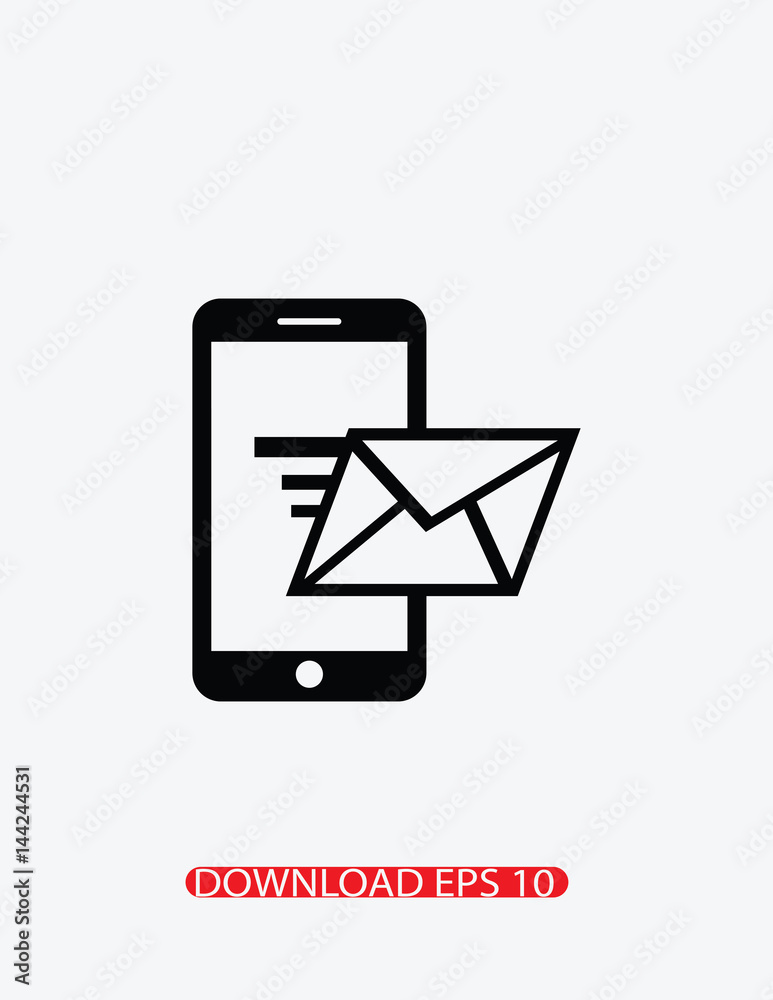 Smartphone with Email icon, Vector Smartphone with Email icon, Vector