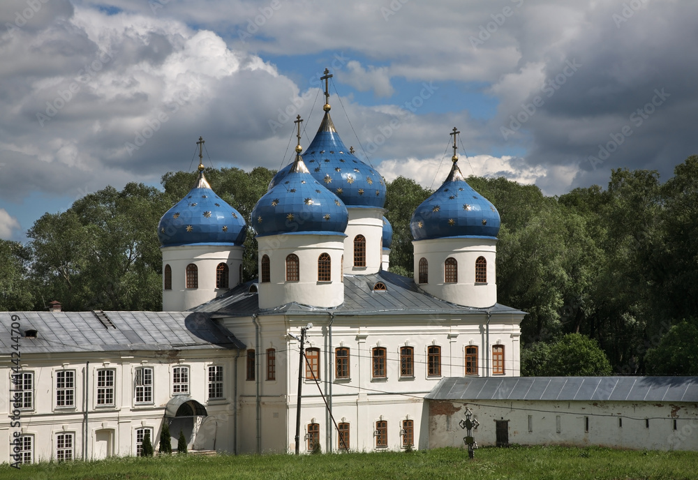 Holy Cross Cathedral in St. George's (Yuriev) Monastery. Novgorod the Great. Russia
