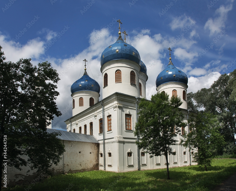 Holy Cross Cathedral in St. George's (Yuriev) Monastery. Novgorod the Great. Russia