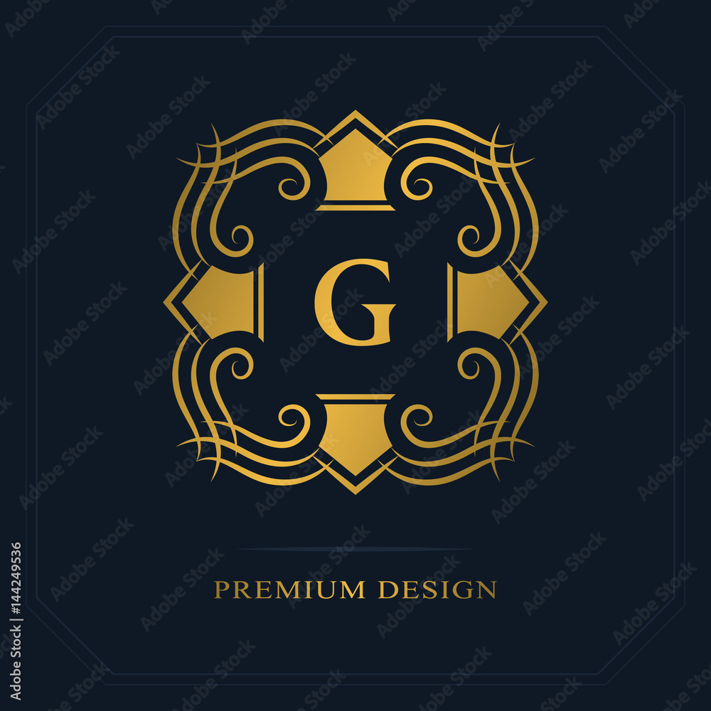 Obraz premium Modern logo design. Geometric initial monogram template. Letter emblem G. Mark of distinction. Universal business sign for brand name, company, business card, badge. Vector illustration