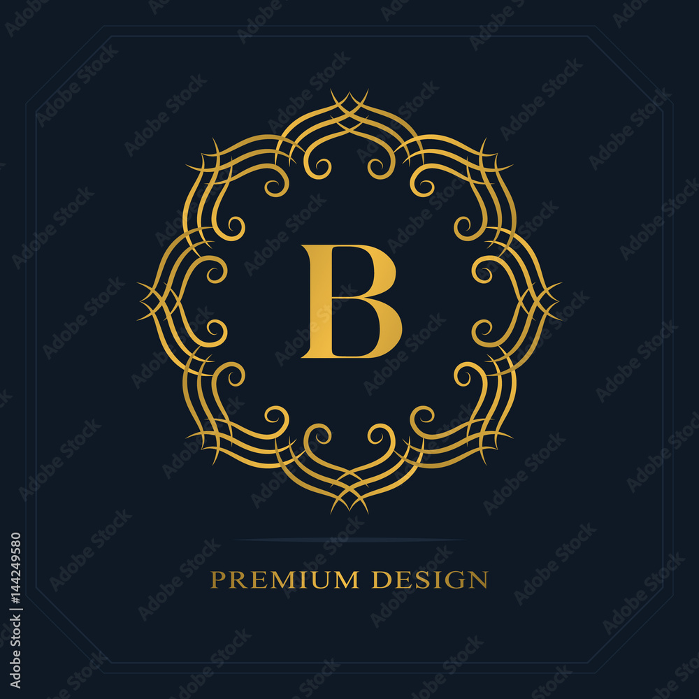 Fototapeta premium Modern logo design. Geometric initial monogram template. Letter emblem B. Mark of distinction. Universal business sign for brand name, company, business card, badge. Vector illustration