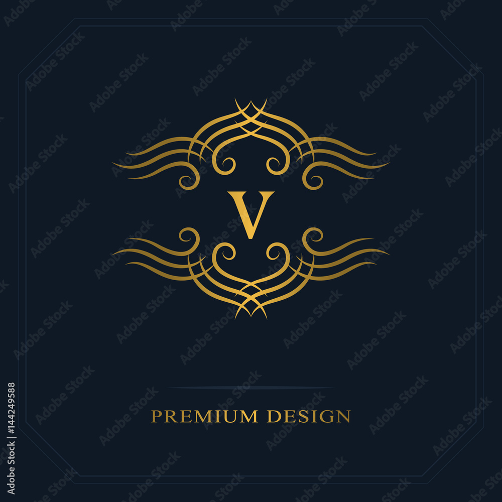 Modern logo design. Geometric initial monogram template. Letter emblem V. Mark of distinction. Universal business sign for brand name, company, business card, badge. Vector illustration Modern logo design. Geometric initial monogram template. Letter emblem V. Mark of distinction. Universal business sign for brand name, company, business card, badge. Vector illustration