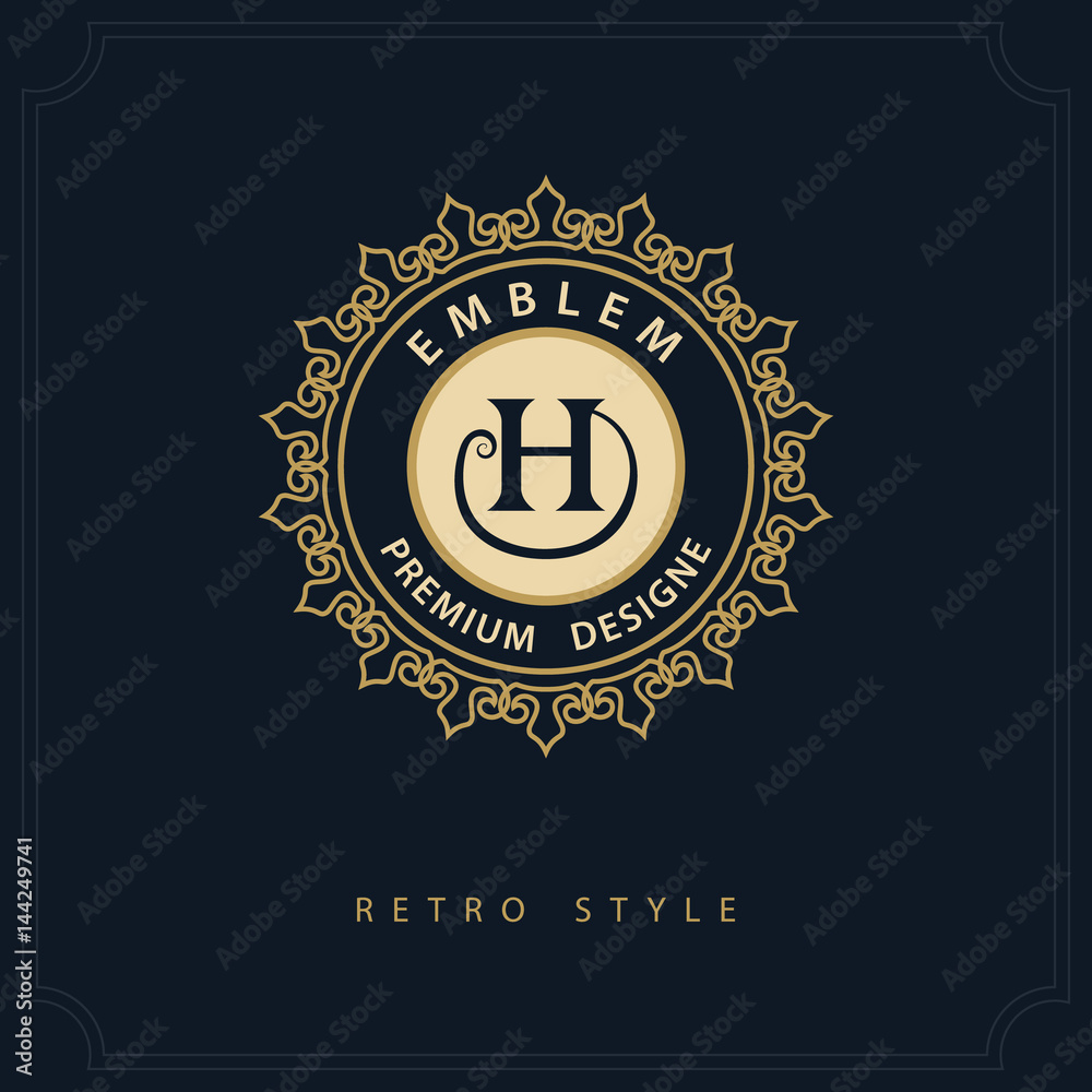 Naklejka premium Modern logo design. Geometric initial monogram template. Letter emblem H. Mark of distinction. Universal business sign for brand name, company, business card, badge. Vector illustration