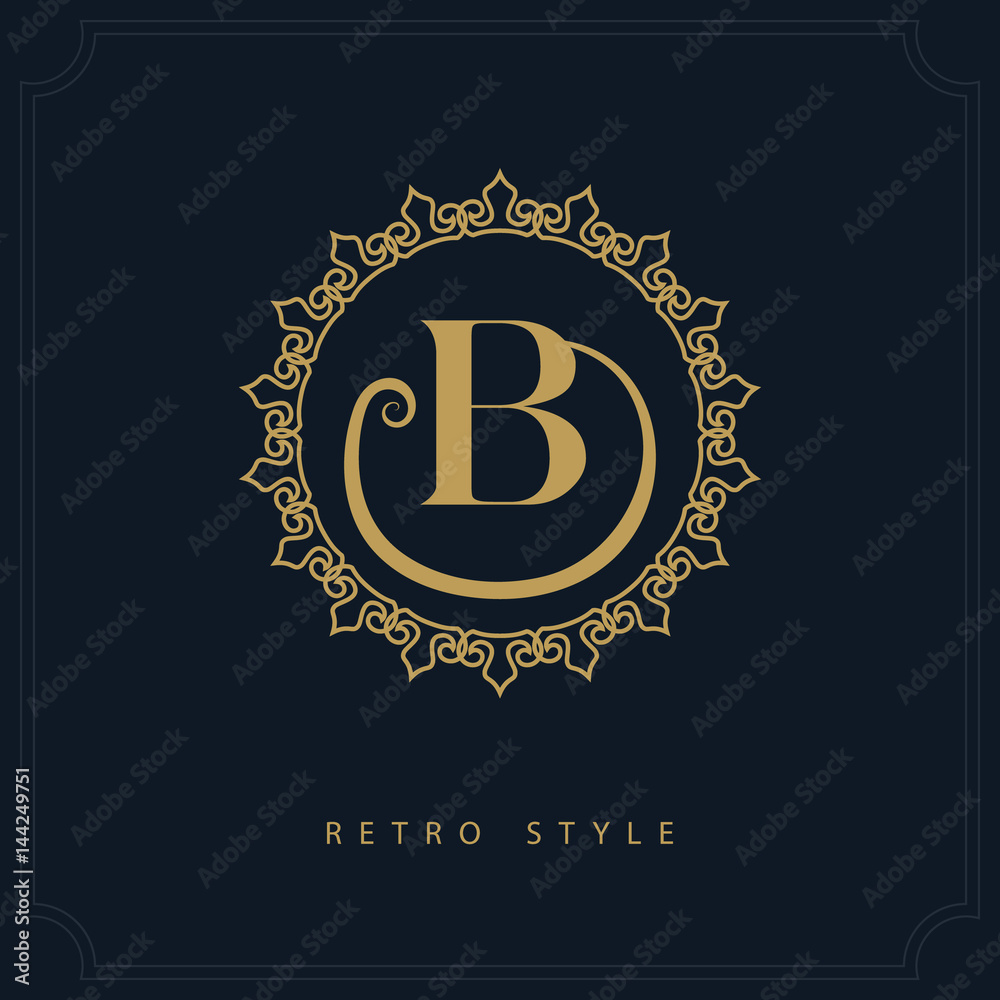 Fototapeta premium Modern logo design. Geometric initial monogram template. Letter emblem B. Mark of distinction. Universal business sign for brand name, company, business card, badge. Vector illustration