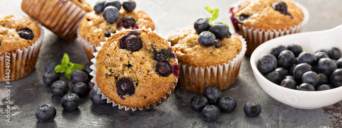 Vegan banana blueberry muffins