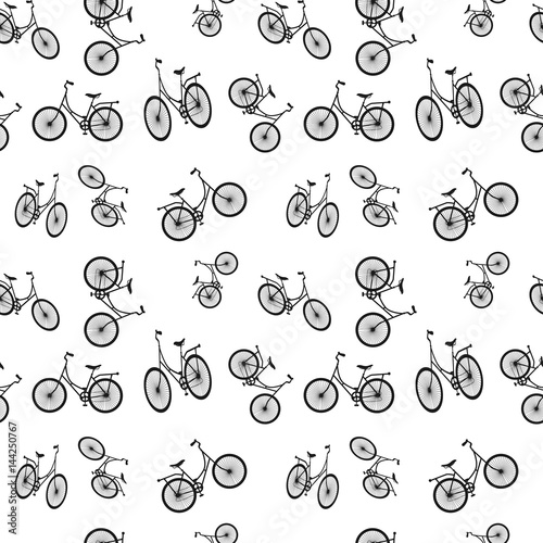 Seamless bicycle pattern. Stylish sporty print. Vector illustration. Background can be used for wallpaper, pattern fills, web page background, surface textures, fabric design.