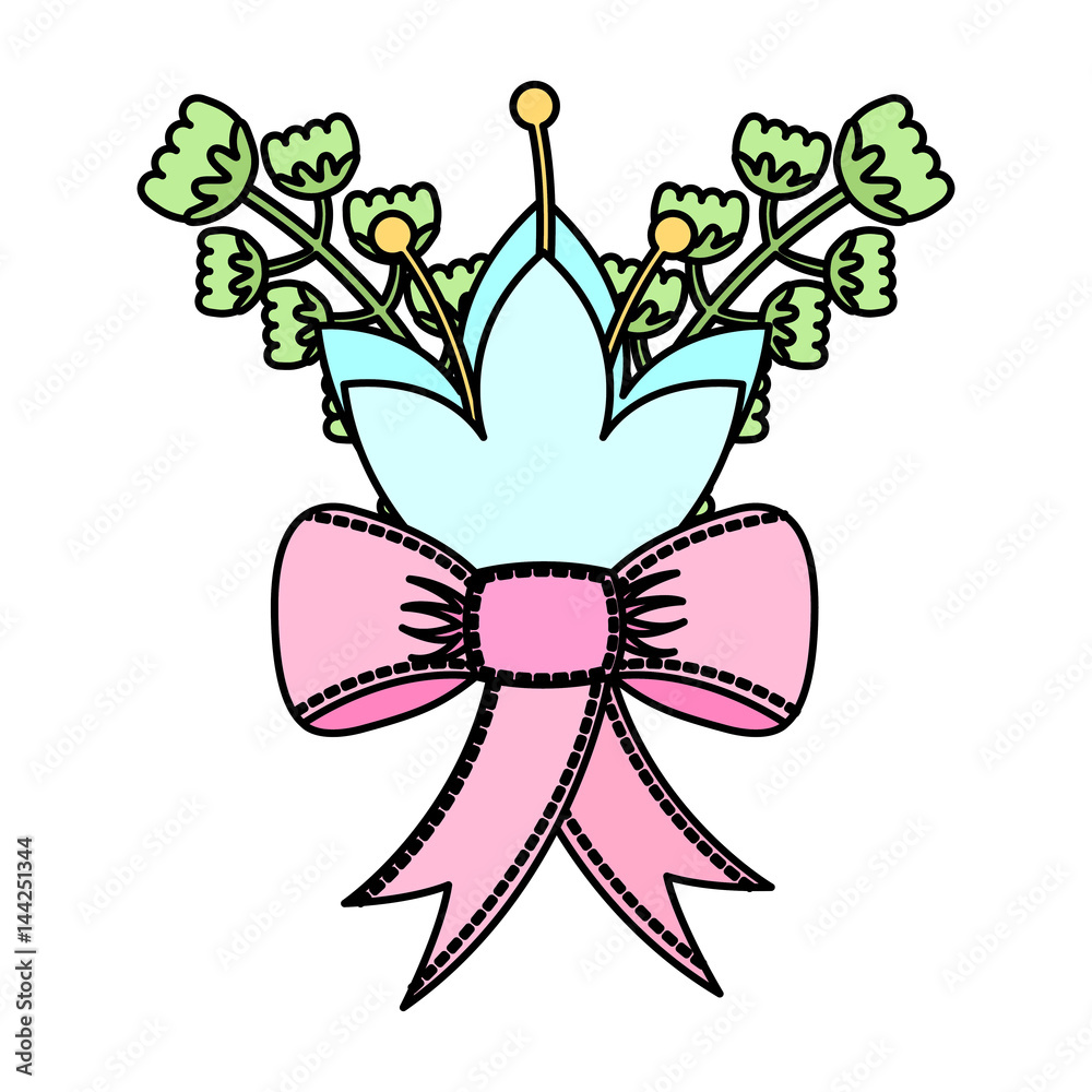 floral frame with bow decorative icon vector illustration design floral frame with bow decorative icon vector illustration design