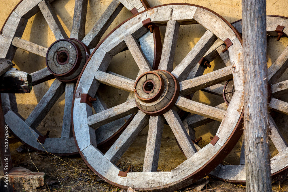 old wooden wheels