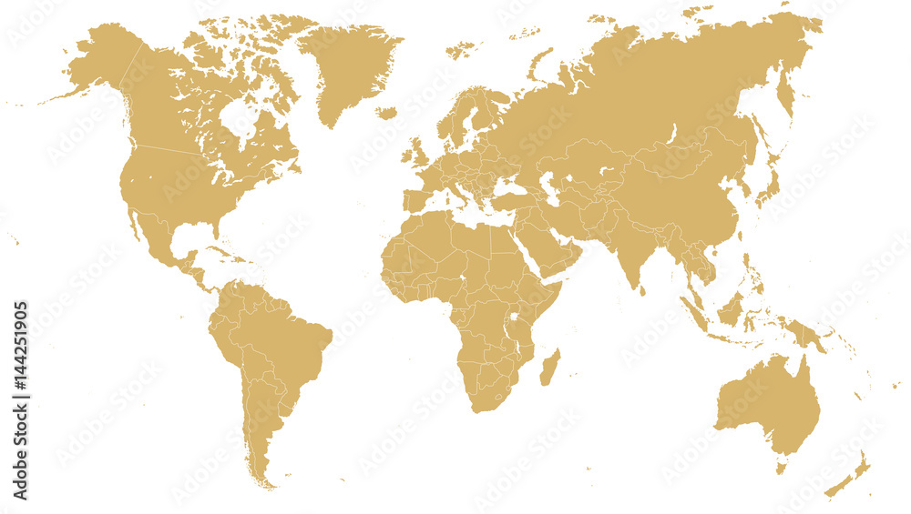 Golden World Map