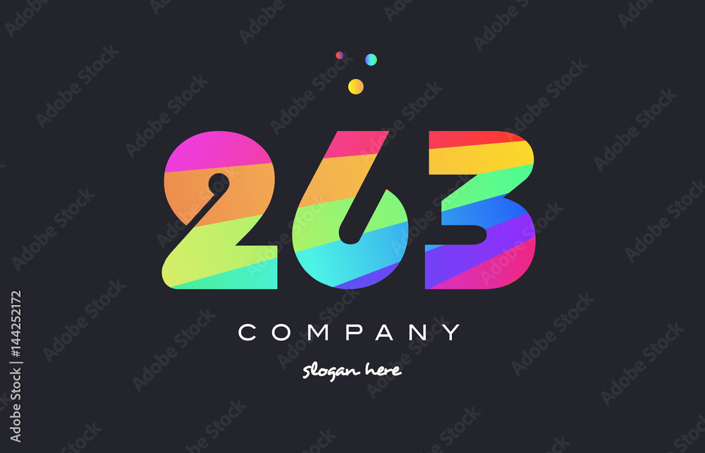 263 colored rainbow creative number digit numeral logo icon 263 colored rainbow creative number digit numeral logo icon