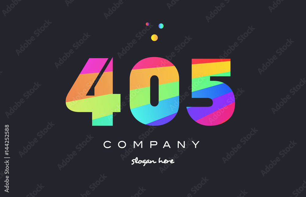 405 colored rainbow creative number digit numeral logo icon