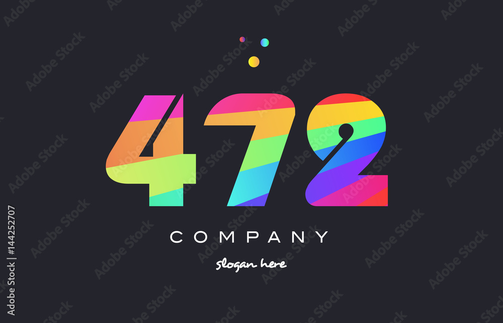472 colored rainbow creative number digit numeral logo icon 472 colored rainbow creative number digit numeral logo icon
