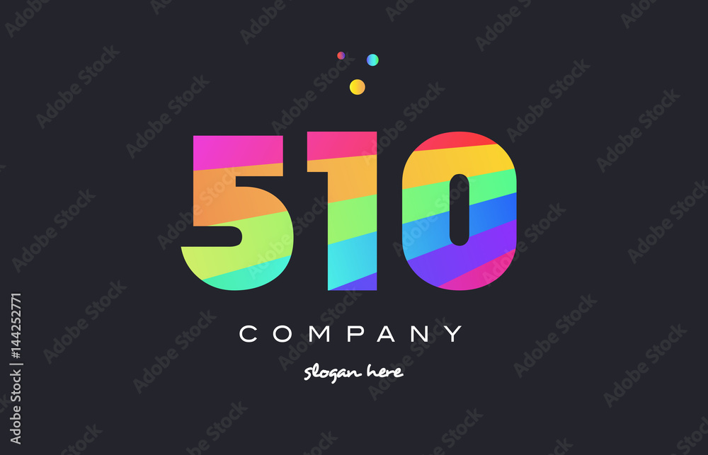 510 colored rainbow creative number digit numeral logo icon 510 colored rainbow creative number digit numeral logo icon