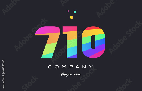 Wallpaper Mural 710 colored rainbow creative number digit numeral logo icon Torontodigital.ca