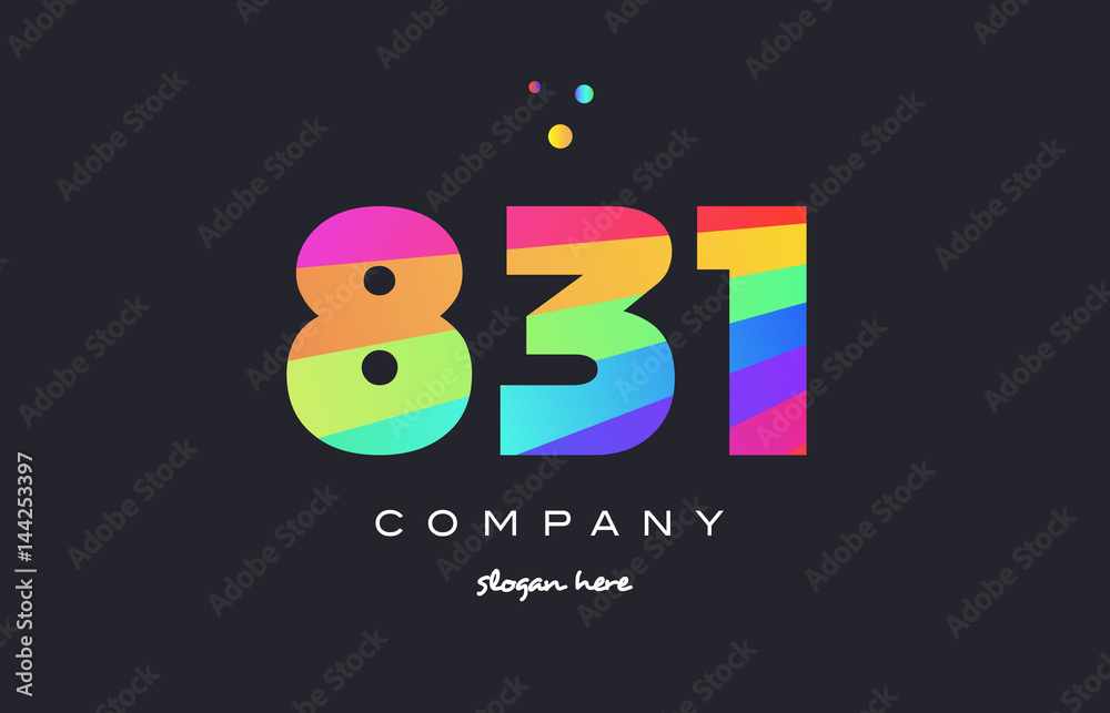 831 colored rainbow creative number digit numeral logo icon 831 colored rainbow creative number digit numeral logo icon