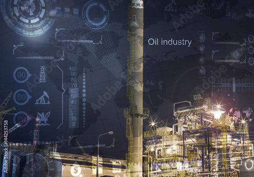 An oil industry concept collage photo
