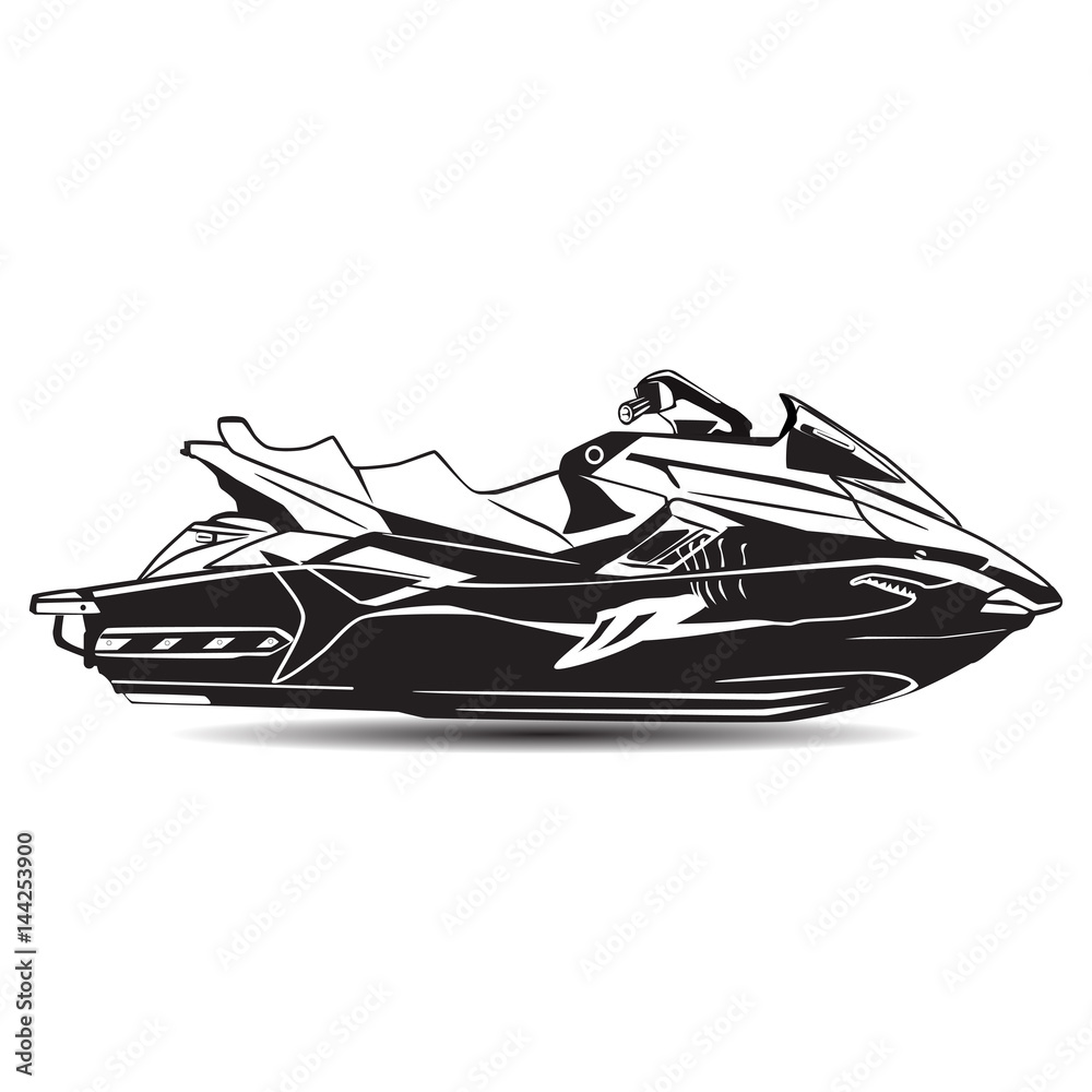 Vector illustration of water scooter in flat style Vector illustration of water scooter in flat style