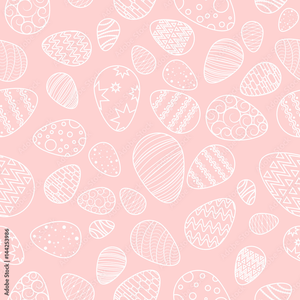 Vector, Pattern of white eggs. Easter. Seamless background. pink Vector, Pattern of white eggs. Easter. Seamless background. pink