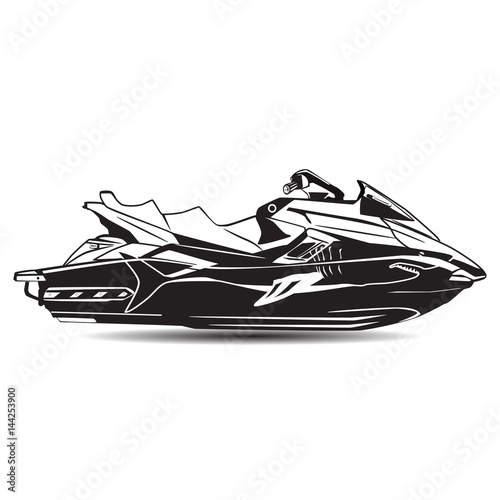 Vector illustration of water scooter in flat style