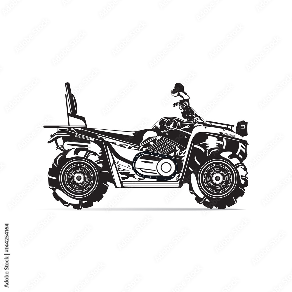 Vector illustration of quad bike in flat design