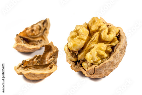 walnuts in shell isolated on white background