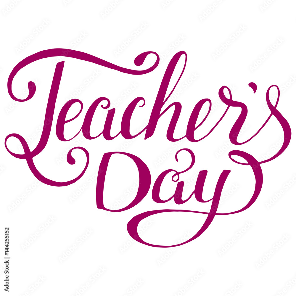 Happy teachers day vector typography. Lettering design for greeting card