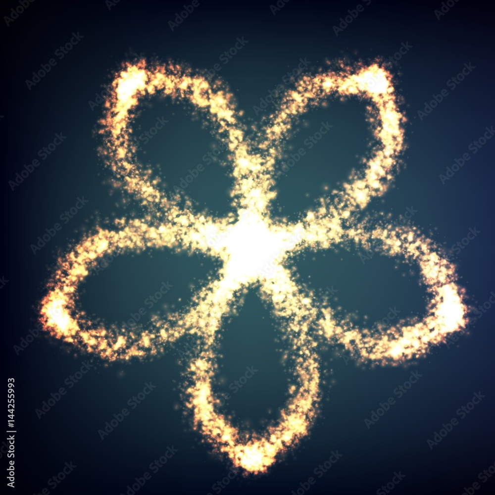Abstract vector space background. Flower of glowing particles and light rays. Futuristic technology style. Elegant background for business presentations or gift cards.EPS10 Abstract vector space background. Flower of glowing particles and light rays. Futuristic technology style. Elegant background for business presentations or gift cards.EPS10