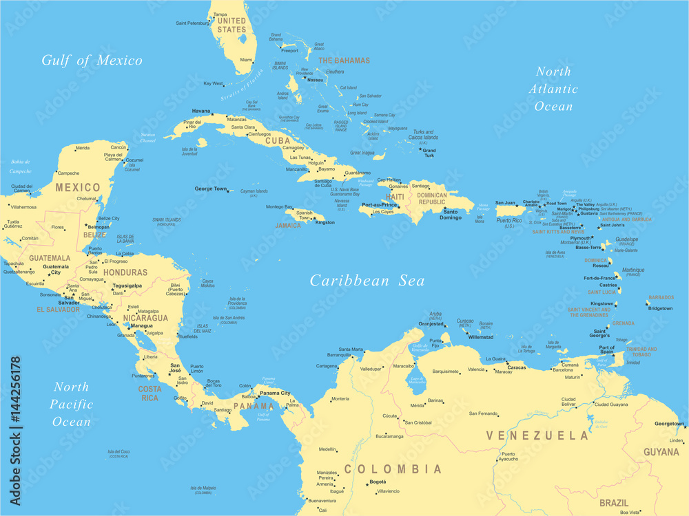 Fototapeta premium Central America - map - illustration
