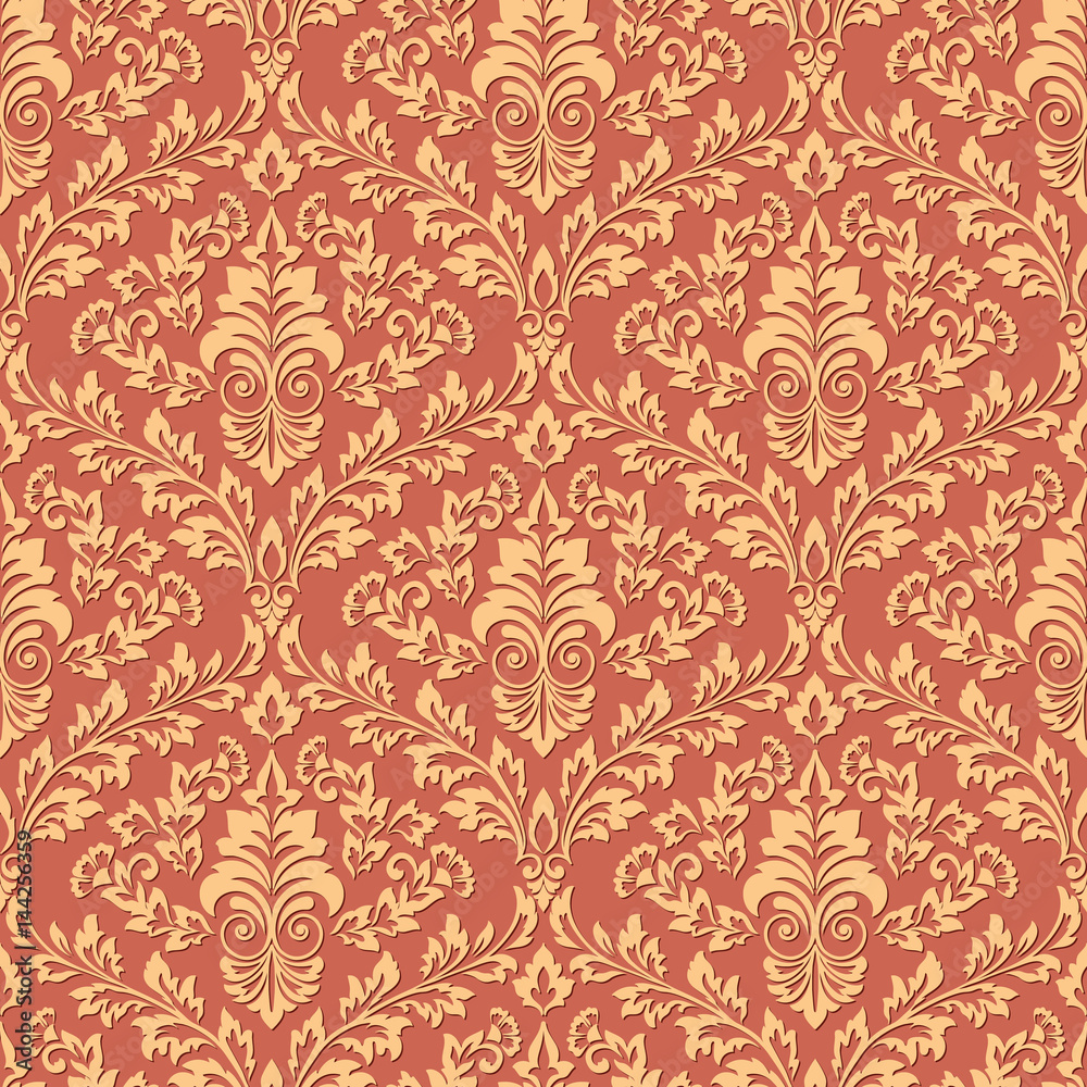 Vector damask seamless pattern background. Classical luxury old fashioned damask ornament, royal victorian seamless texture for wallpapers, textile, wrapping. Exquisite floral baroque template. Vector damask seamless pattern background. Classical luxury old fashioned damask ornament, royal victorian seamless texture for wallpapers, textile, wrapping. Exquisite floral baroque template.