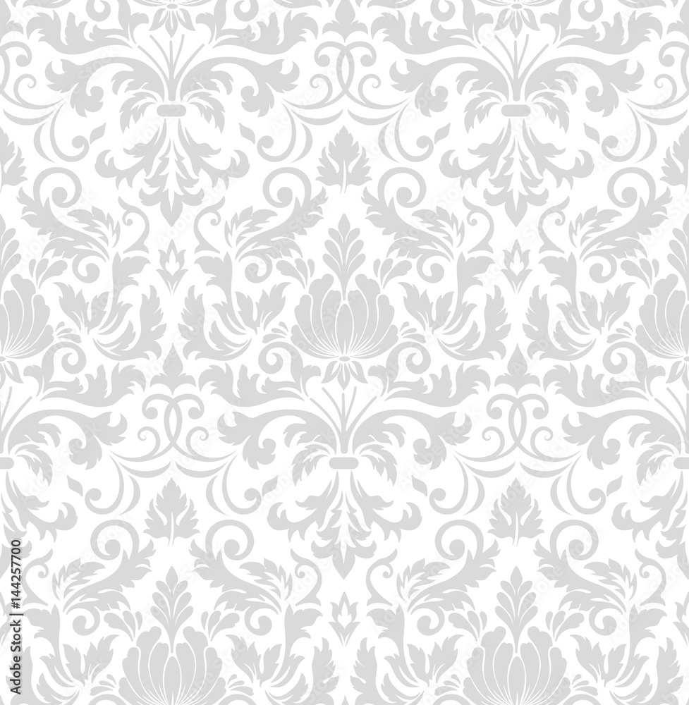 Vector damask seamless pattern element. Classical luxury old fashioned damask ornament, royal victorian seamless texture for wallpapers, textile, wrapping. Exquisite floral baroque template.