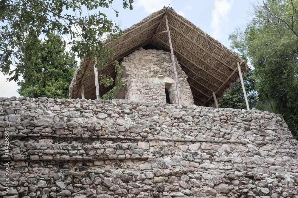 ancient stone structure at Coba Mayan Ruins, Mexico