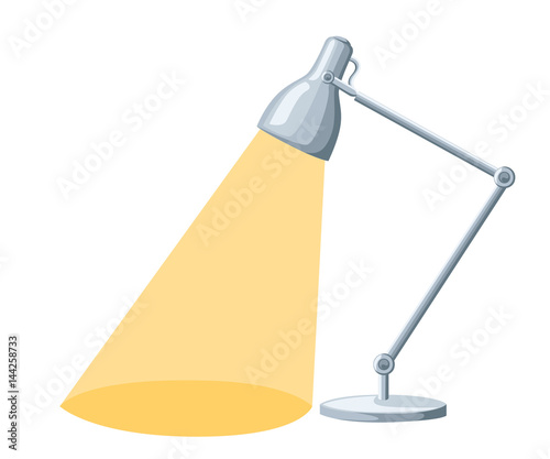 Flat cartoon lamp light isolated.The flow of light Table lamp icon, Desk modern vector illustration