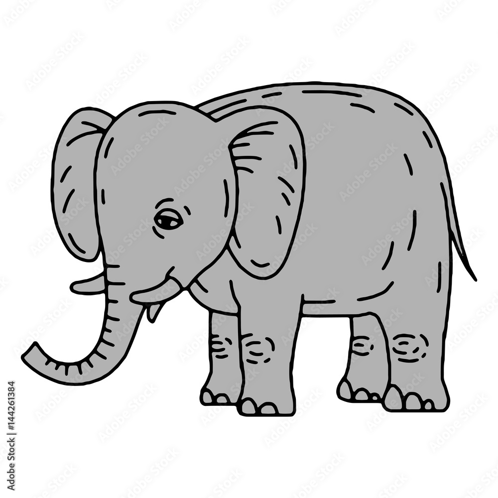 Cute elephant cartoon sitting