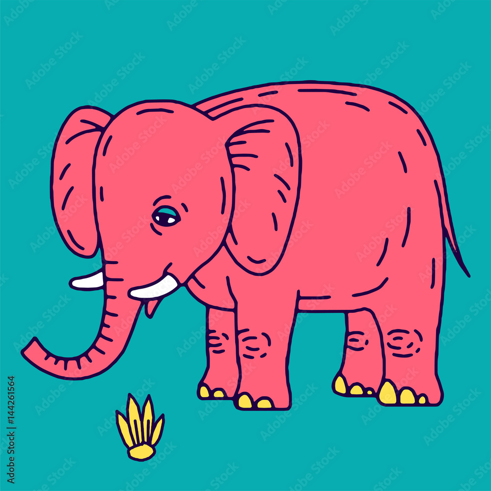 Fototapeta premium Cute elephant cartoon sitting
