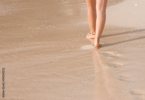 Feet, walk along the shore, feet