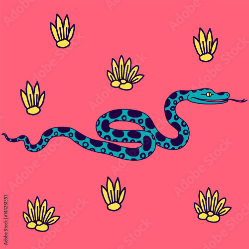 Vector illustration of tropical snake