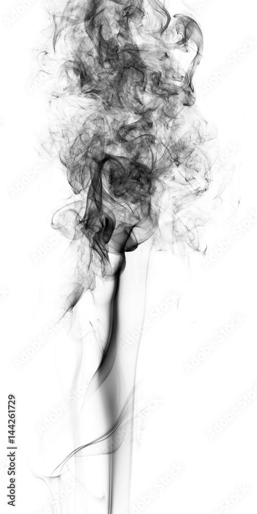 Fototapeta premium Black fantasy smoke on white background