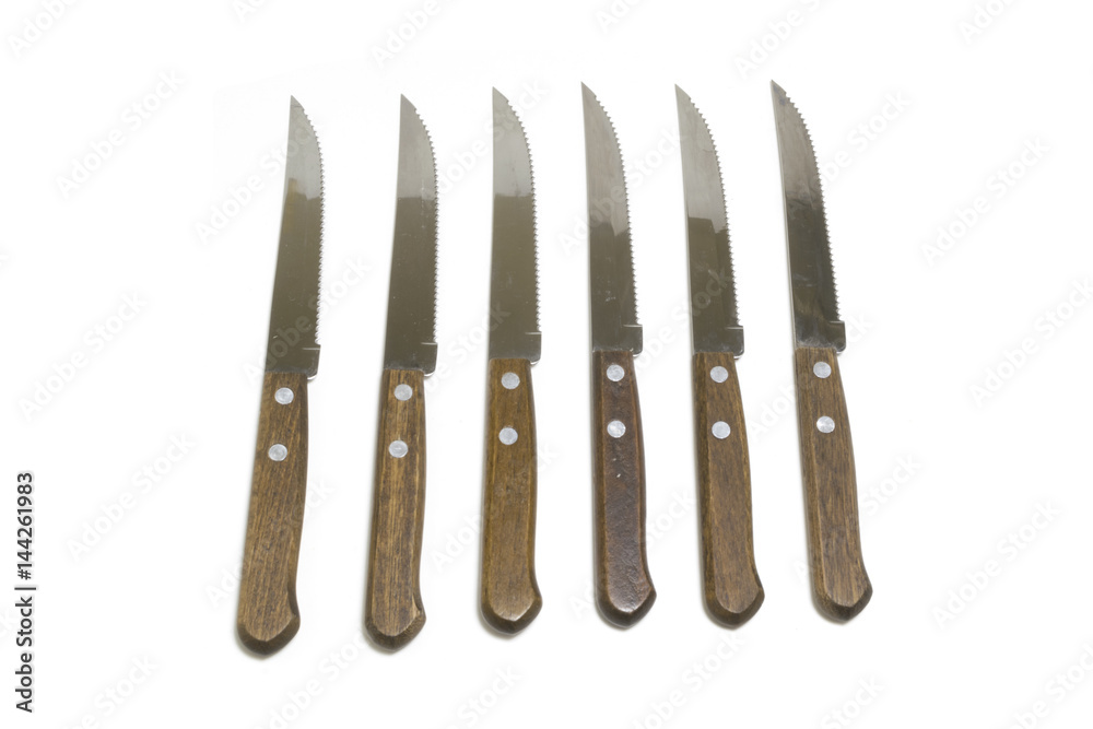 Kitchen knives isolated on white background Kitchen knives isolated on white background