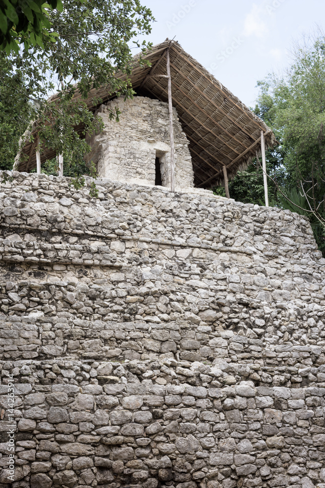 ancient stone structure at Coba Mayan Ruins, Mexico