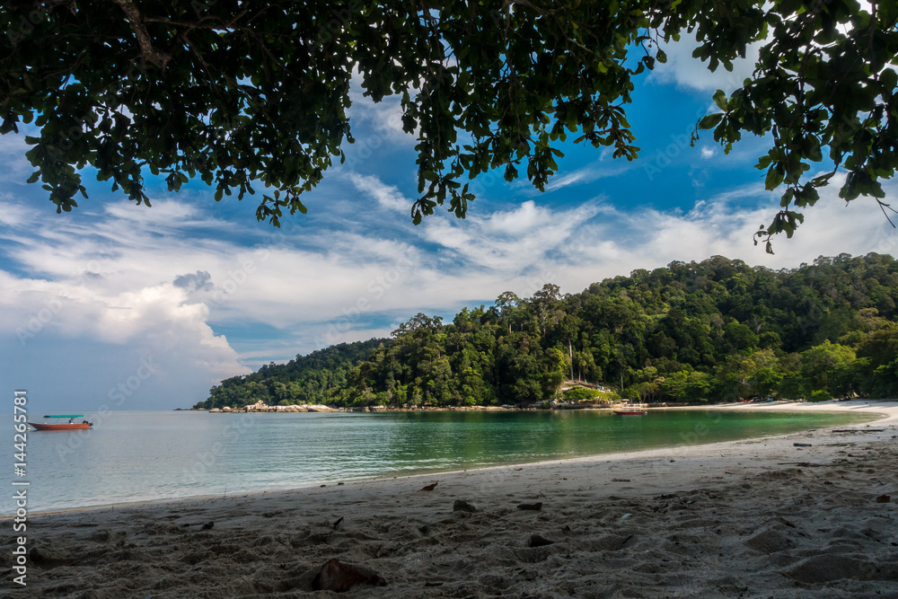 Empty Beach at tropical Pangkor Island, Malaysia Empty Beach at tropical Pangkor Island, Malaysia
