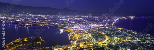 Wallpaper Mural The city of Hakodate in the twilight, panorama Torontodigital.ca