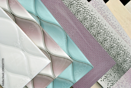 Various decorative tiles samples.