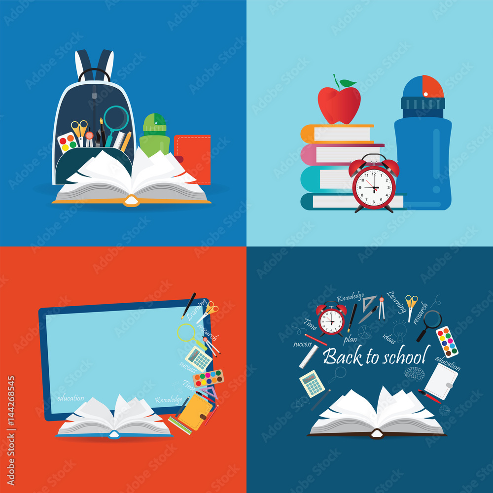 Back to school theme set with books.