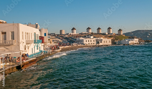 The Windmills of Mykonos island  Greece.