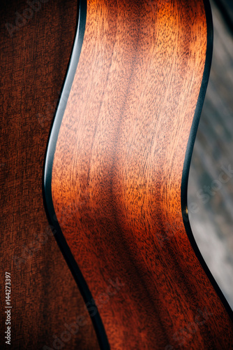 Sapele Wood Guitar Body Curves photo