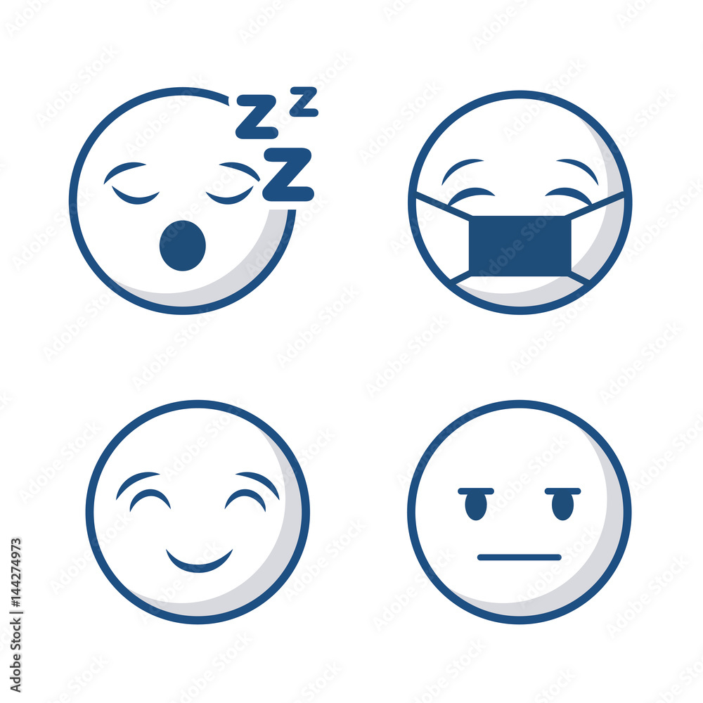 Fototapeta premium cartoon faces icon set over white background. vector illustration